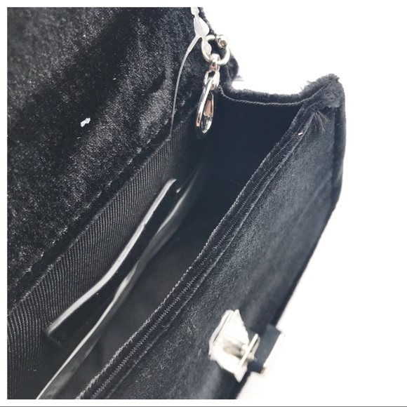 Zara Velvet Mini Pearl Crossbody Convertible Bag - Picture 6 of 8